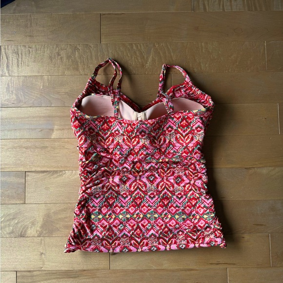 Garnet hill  3 piece, rushed swim skirt, bikini bottom, tankini 8 sunset - Picture 5 of 14